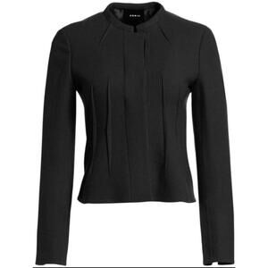 NEW, Akris Abadin Round Neck Short Waist Jacket Black - Size 12  #C1277